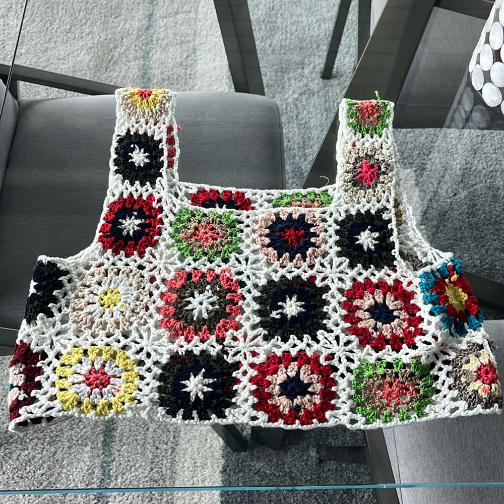 Crochet top multi-color